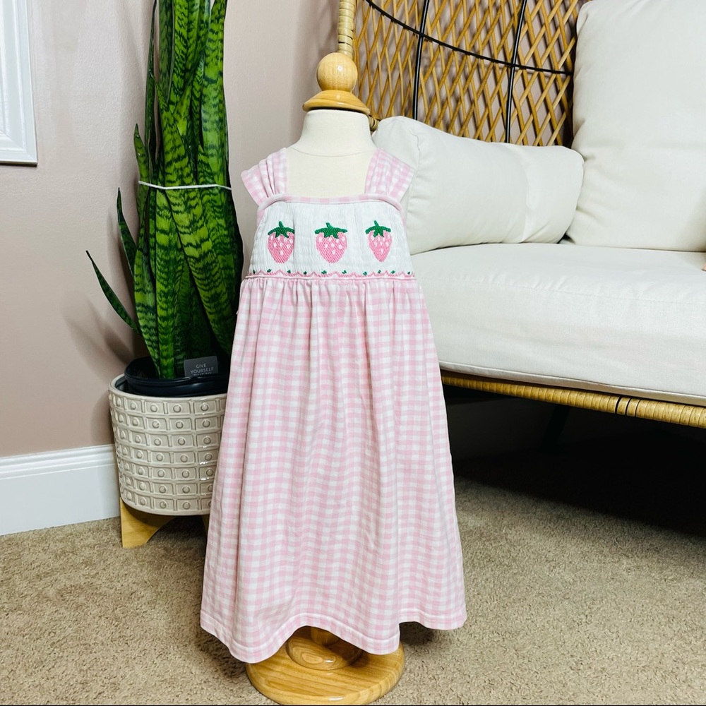 Smocked or not gingham strawberry dress